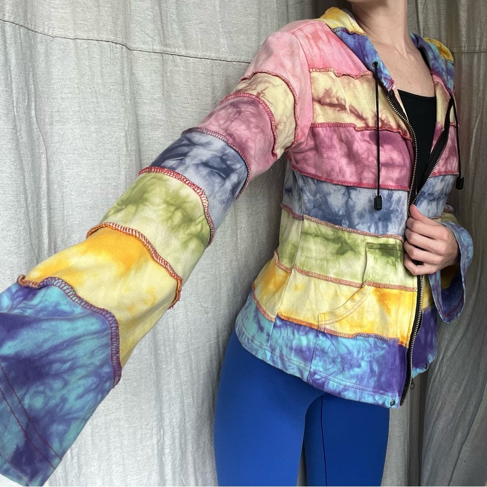Multicolor Tie-Dye Women's Zip Up